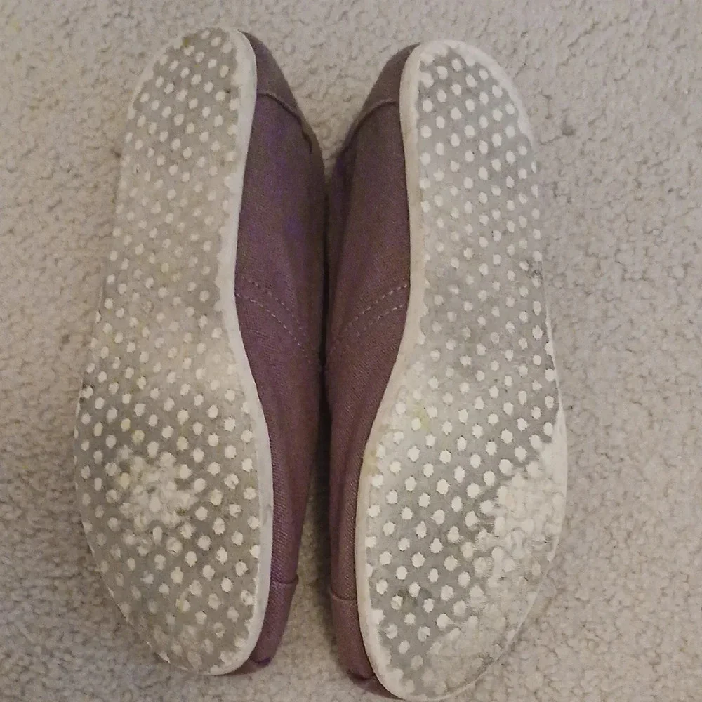 Toms Burgundy Canvas Flats Womens 9.5